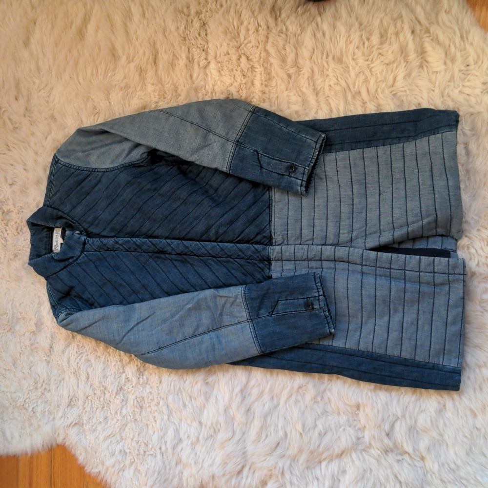 XS Denim Patchwork Quilted Madewell Jacket